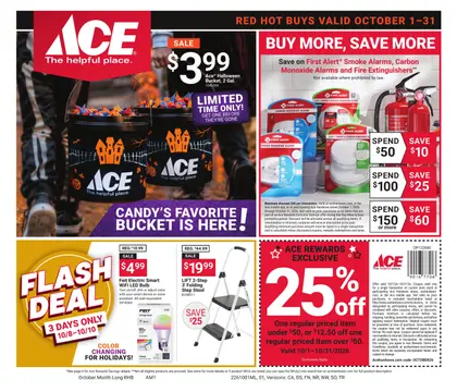 Ace Hardware October Month Long Red Hot Buys
