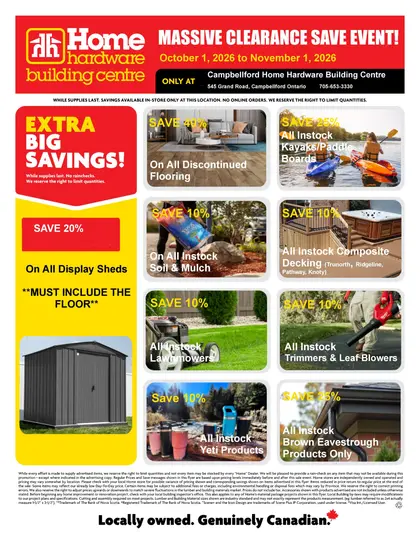 Home Hardware Massive Clearance Sale Event