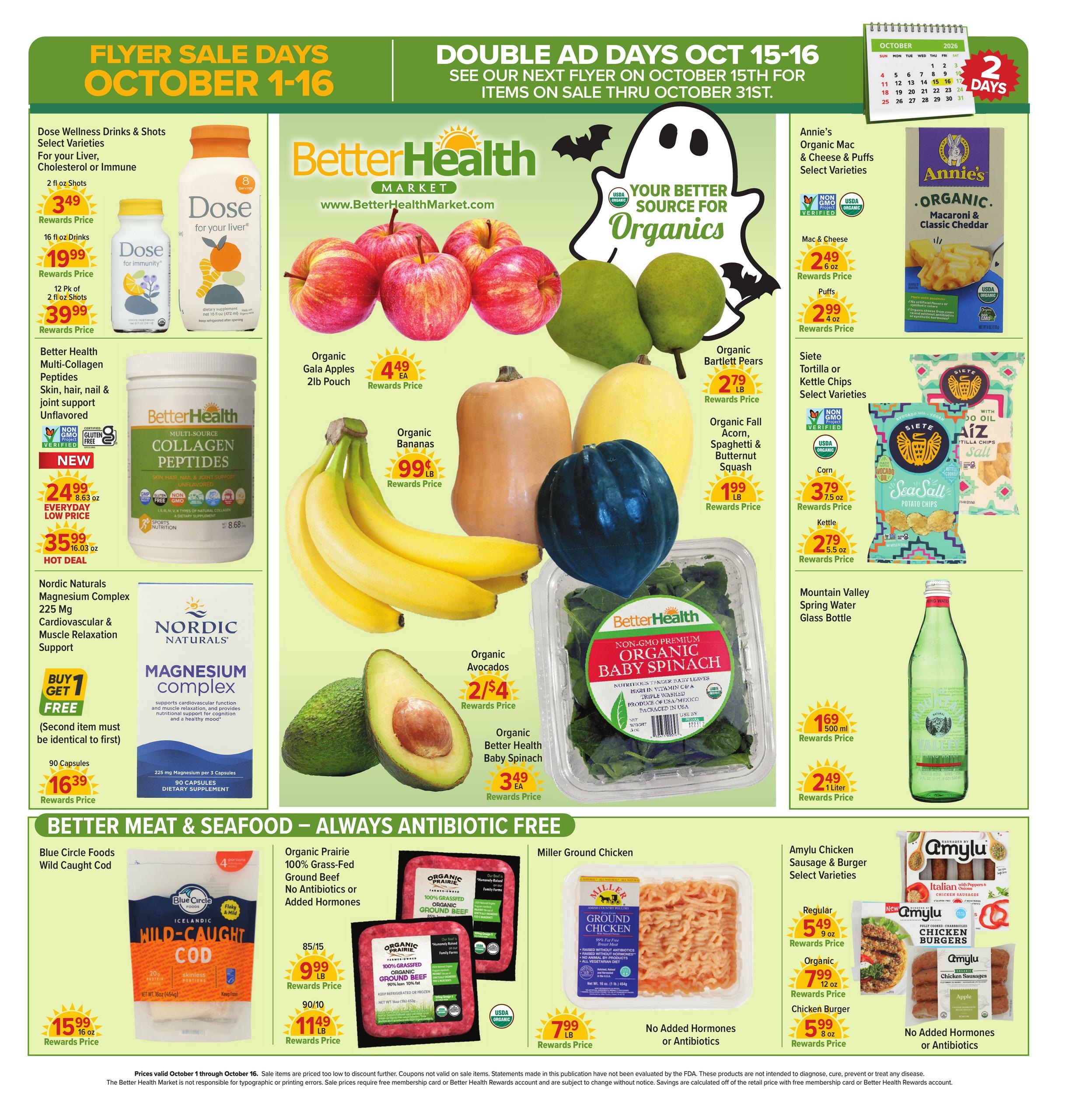 Better Health Market weekly ad page 1