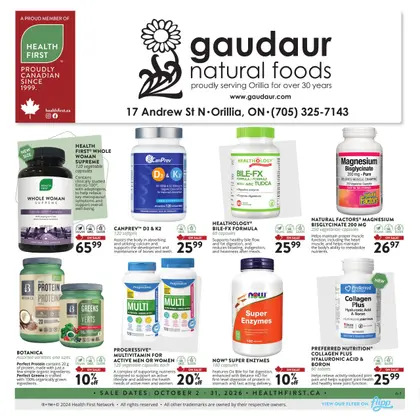 Gaudaur Natural Foods flyer