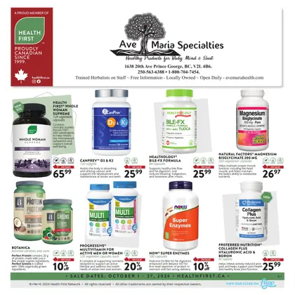 Ave Maria Specialities flyer