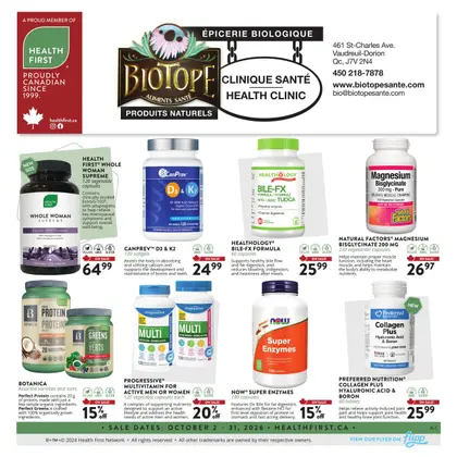 Biotope Aliments Santé flyer