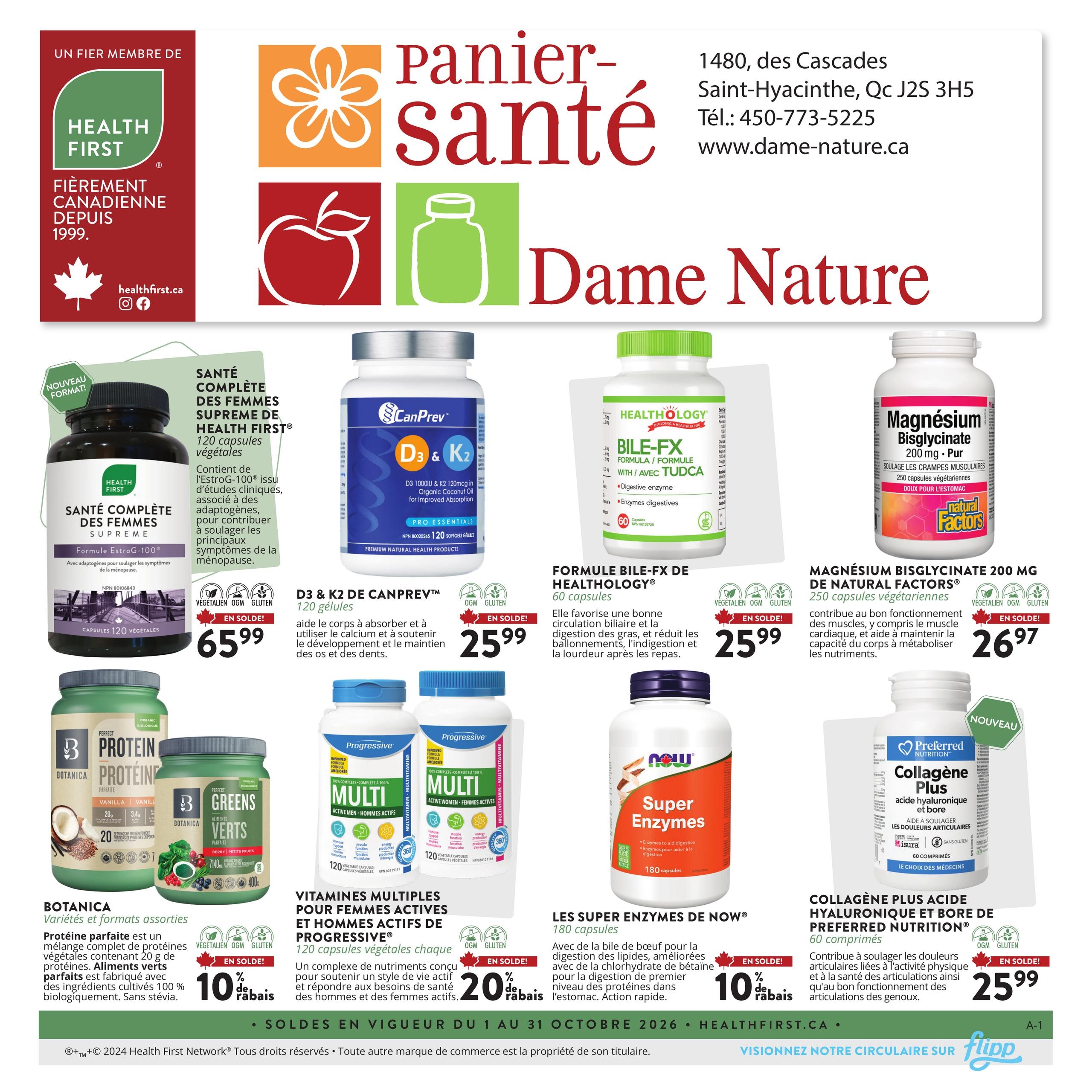 Panier Santé Dame Nature flyer page 1