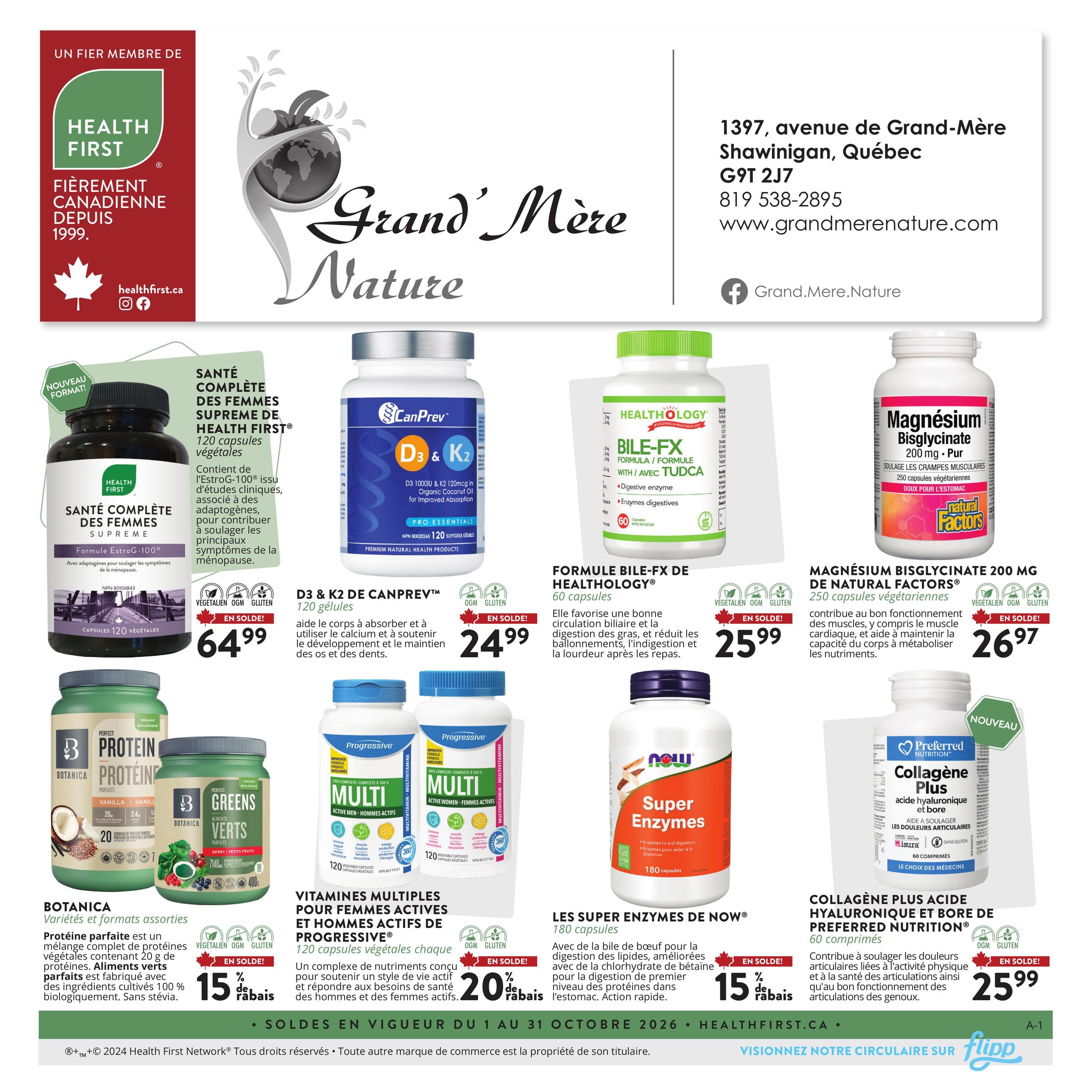 Grand’Mère Nature flyer page 1