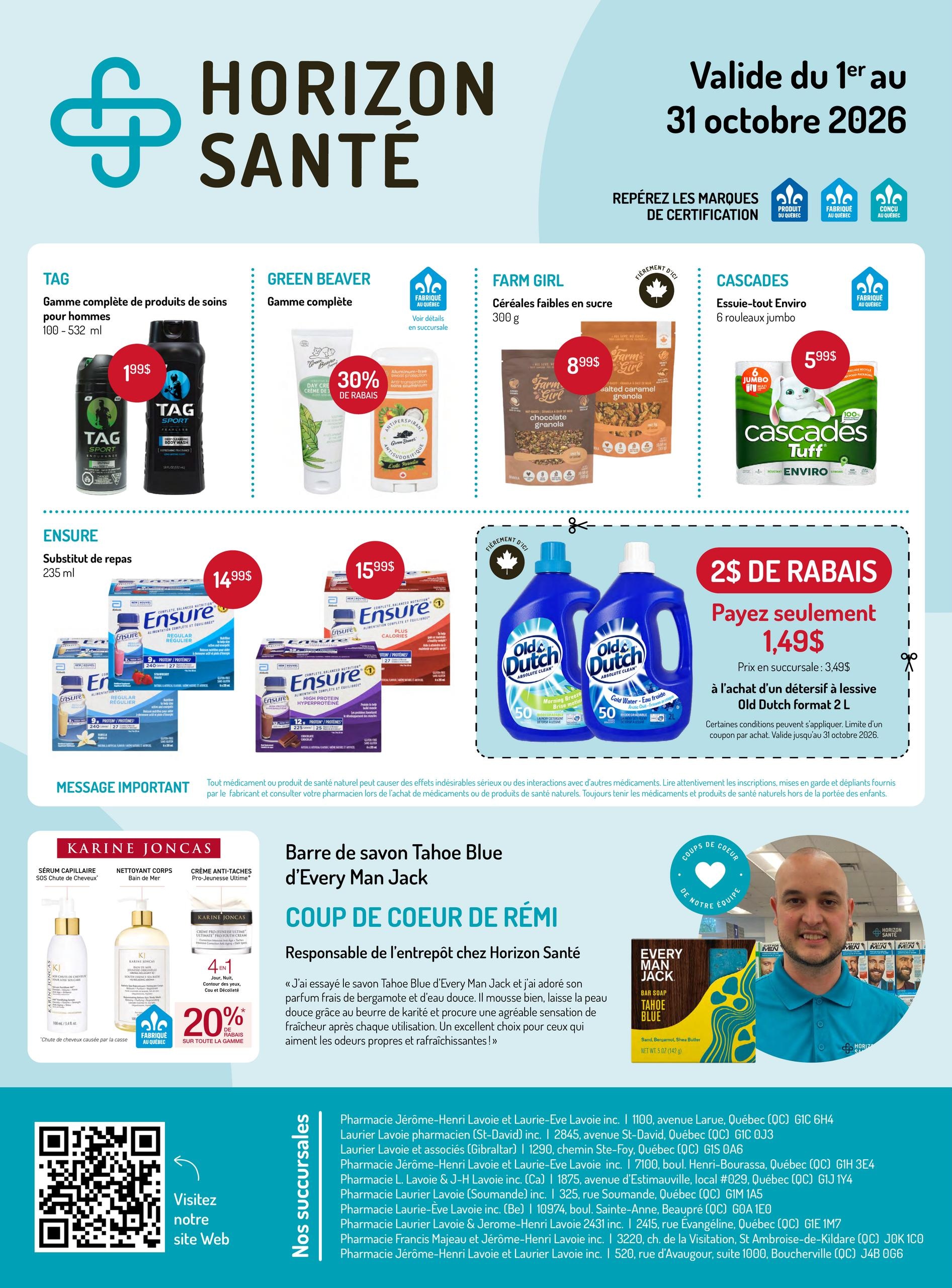 Horizon Santé flyer page 1