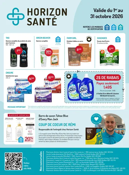 Horizon Santé Monthly Flyer