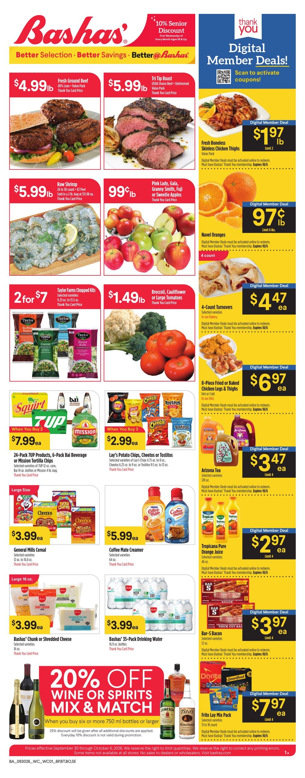 Bashas' weekly ad page 1