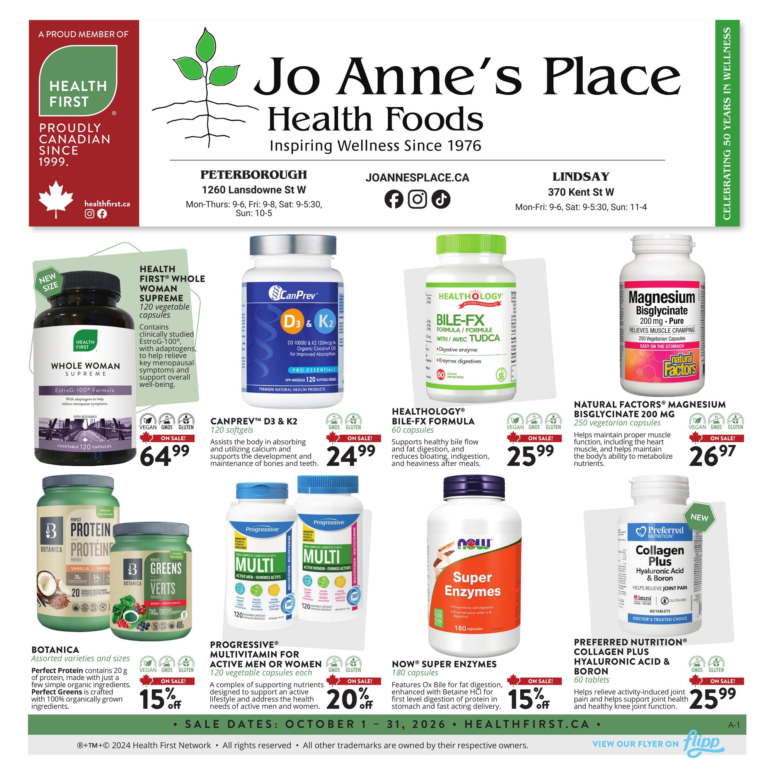 Jo Anne's Place flyer page 1