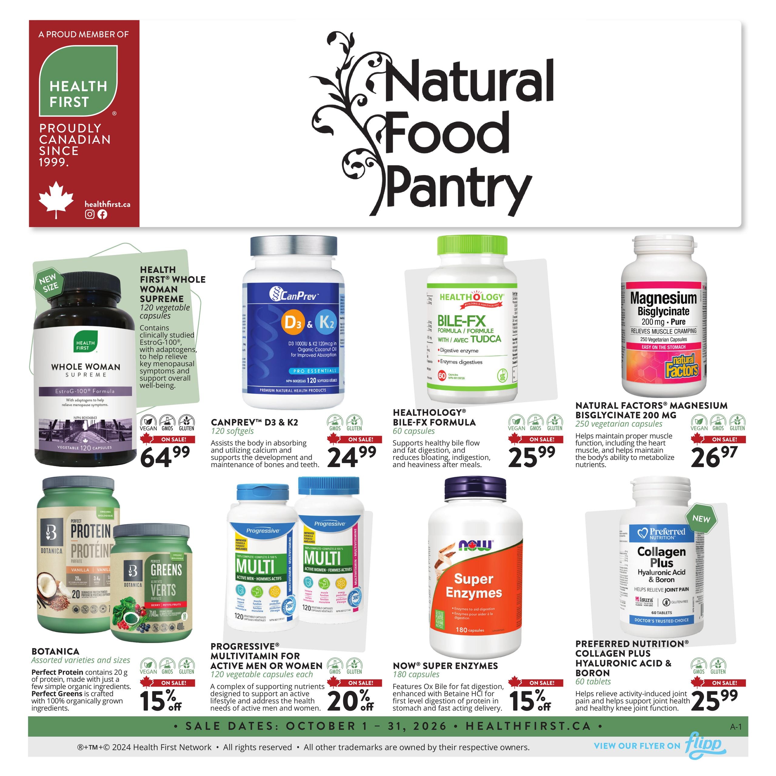 Natural Food Pantry flyer page 1