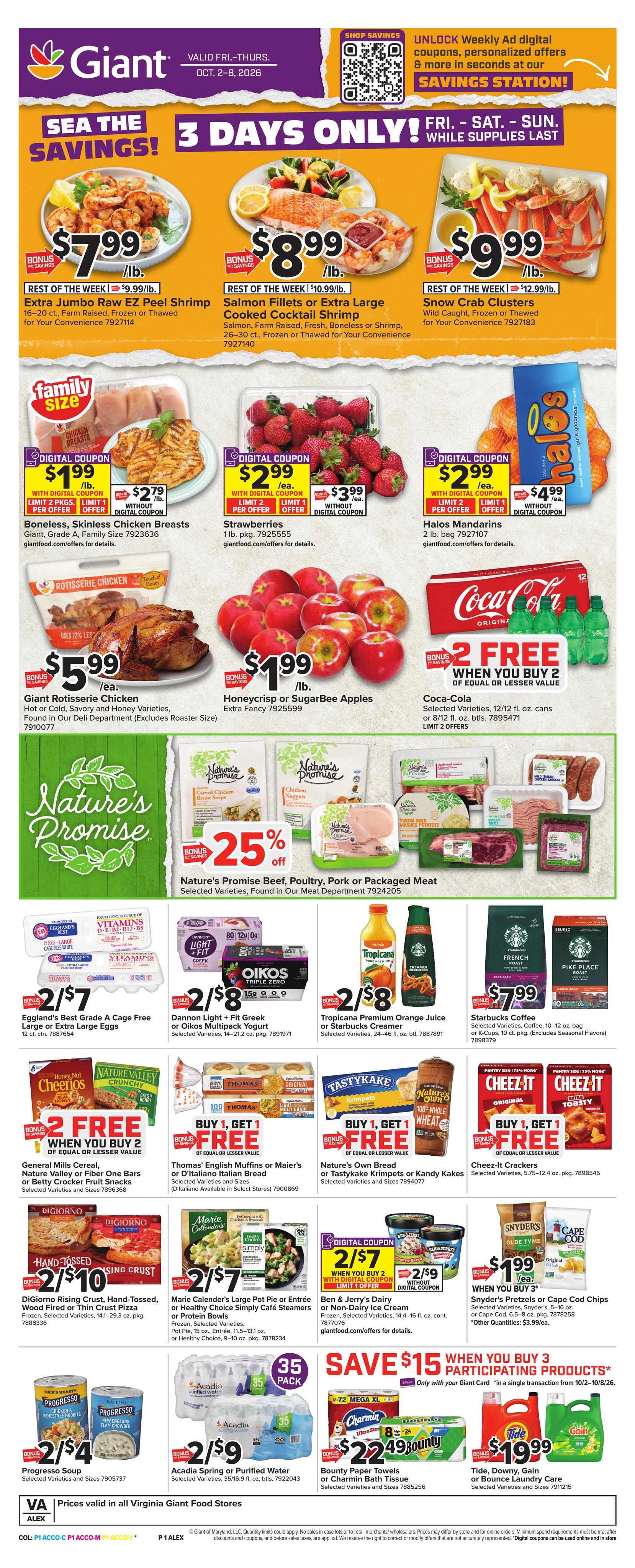 Giant Food weekly ad page 1
