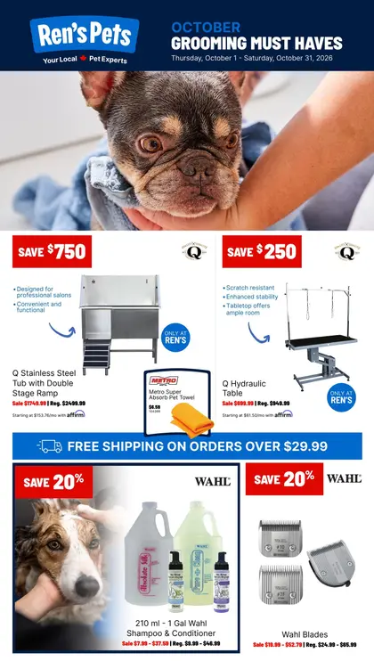 Ren's Pets OCTOBER PET PROFESSIONAL FLYER