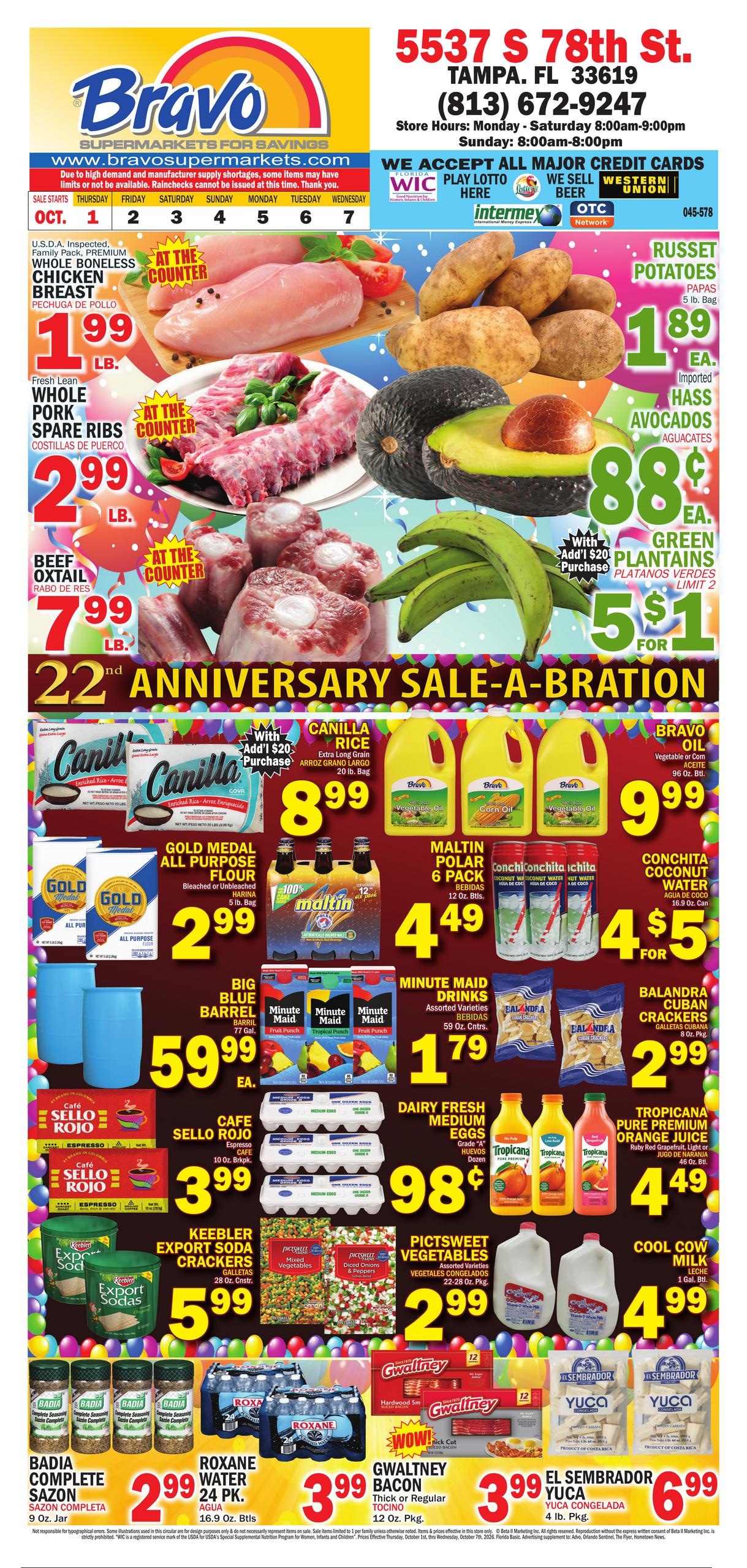 Bravo Supermarket weekly ad page 1