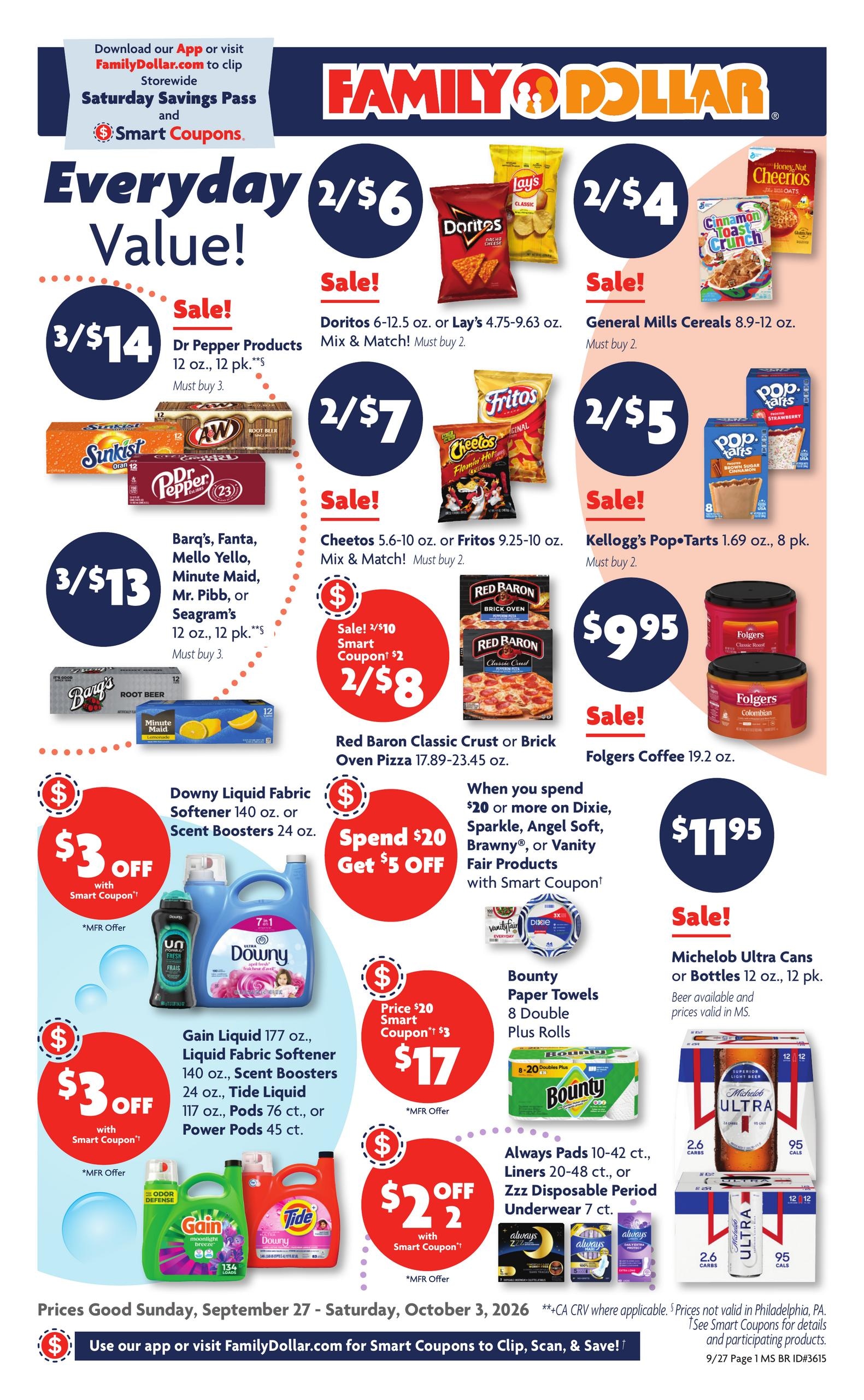 Family Dollar weekly ad page 1