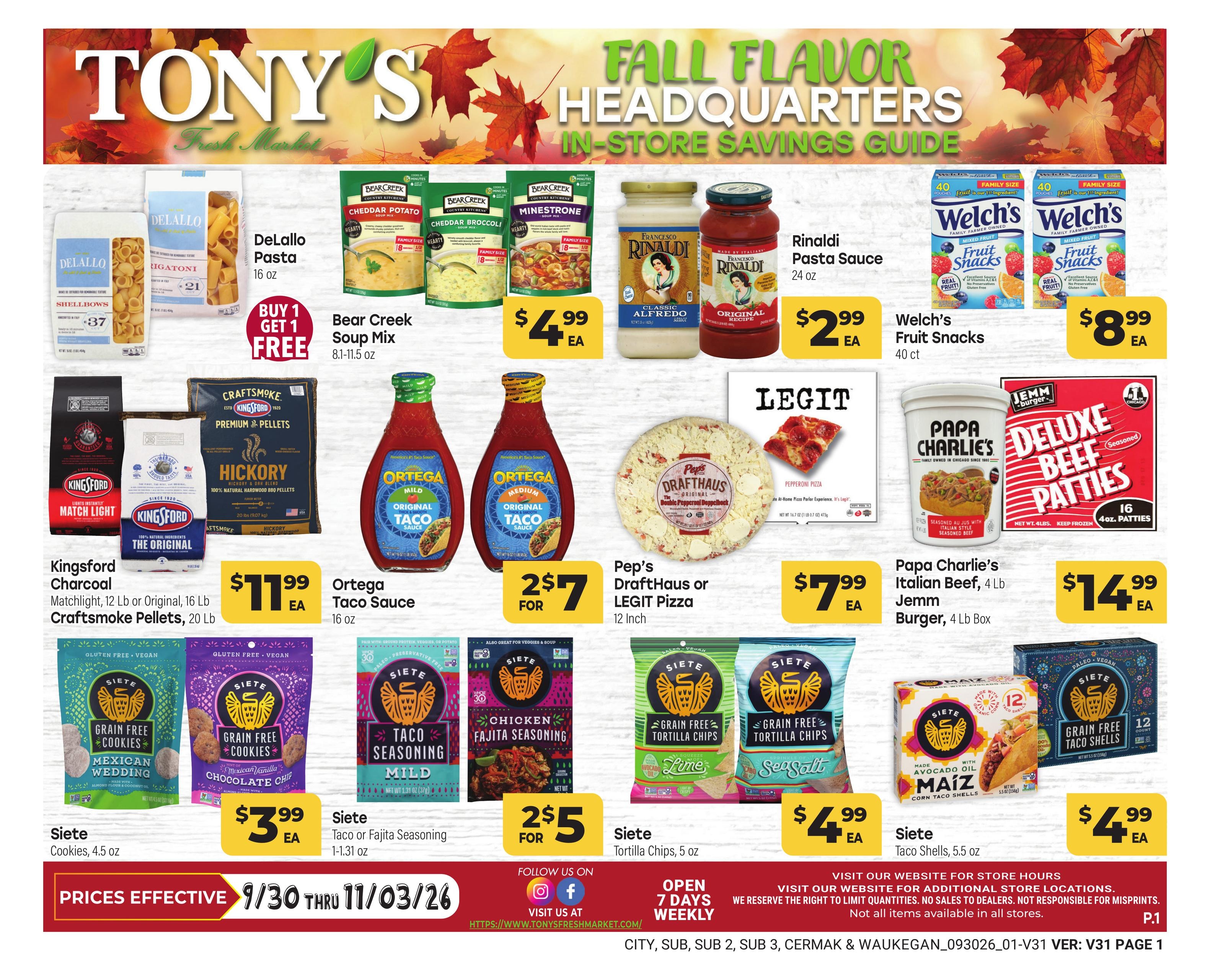Tony's Fresh Market weekly ad page 1