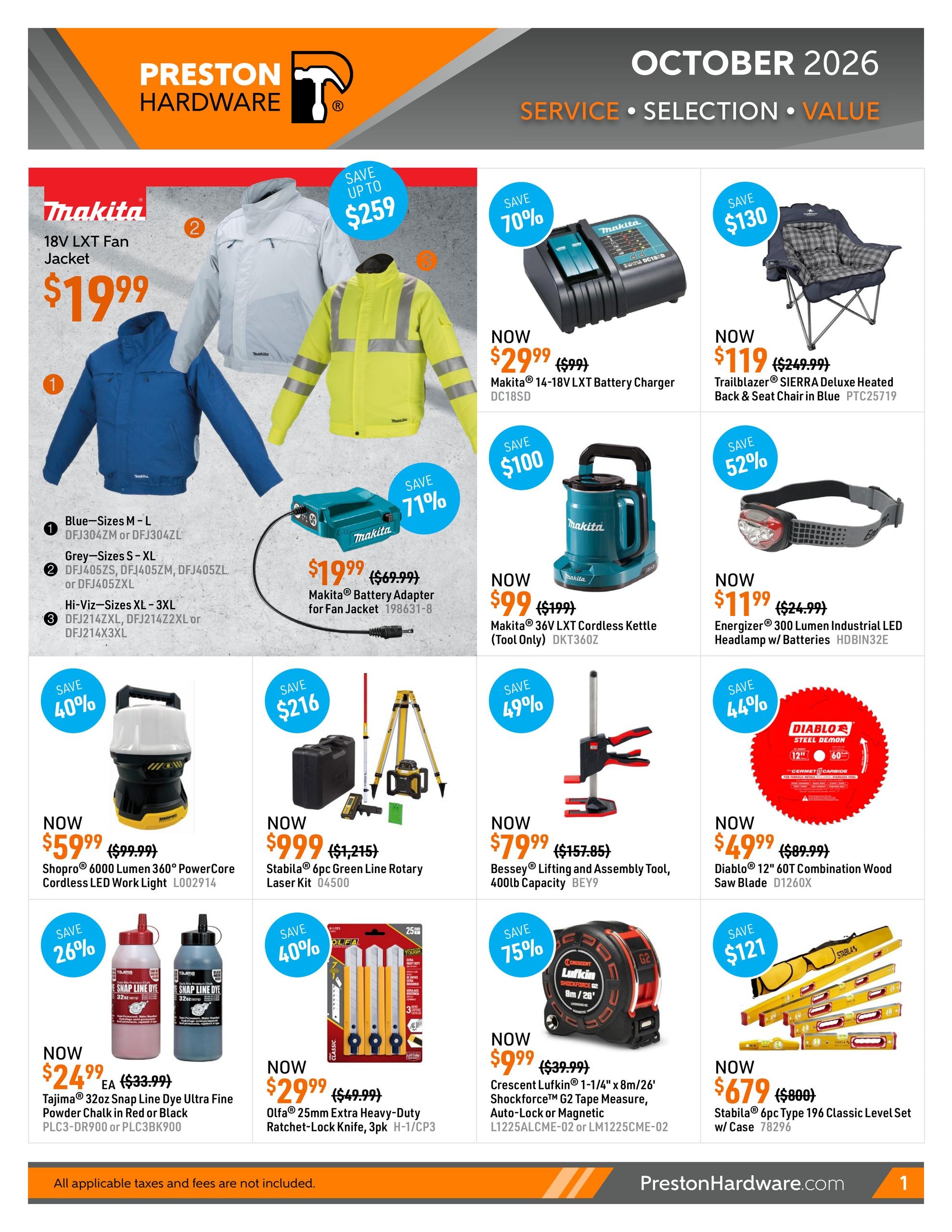 Preston Hardware flyer page 1