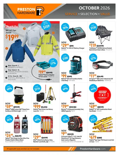 Preston Hardware Monthly Flyer