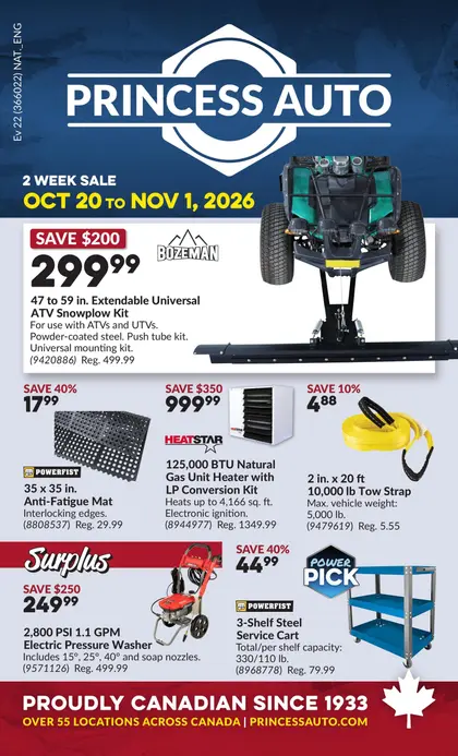 Princess Auto National Sale