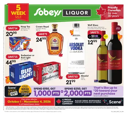 Sobeys Liquor Weekly eFlyer 10/01 - 11/04