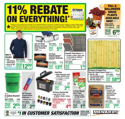 Menards 11% Rebate* Sale