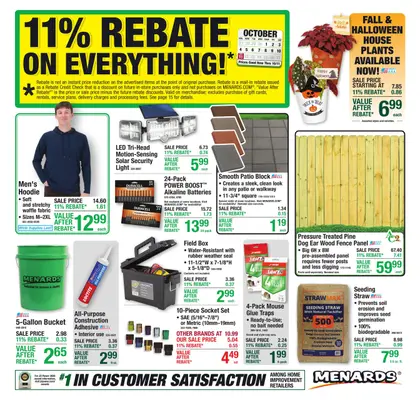 Menards 11% Rebate* Sale