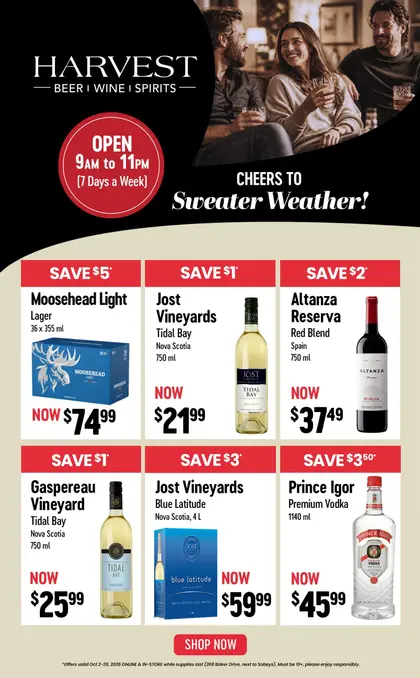 Harvest Beer Wine Spirits Flyer