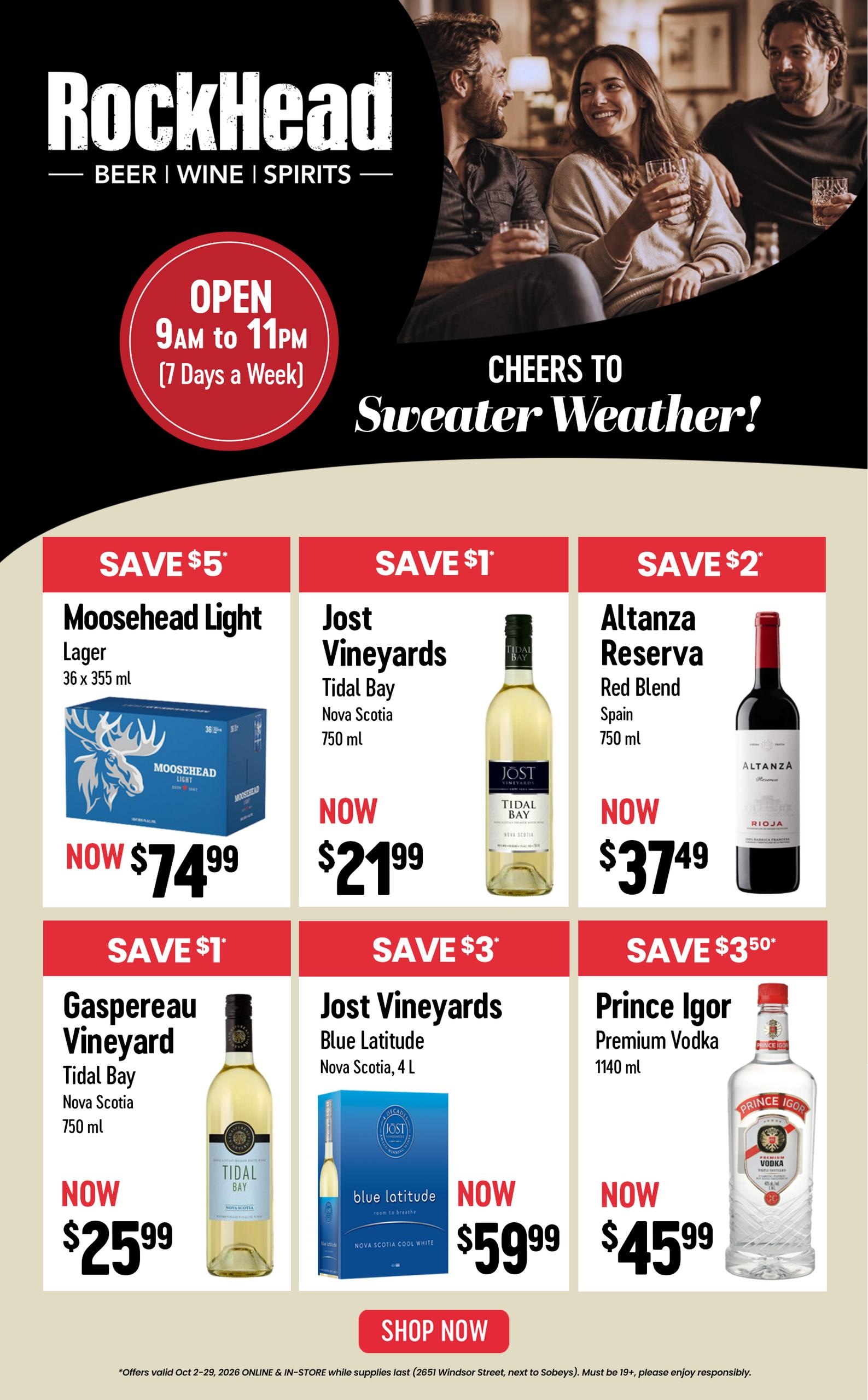 RockHead Beer Wine Spirits flyer page 1