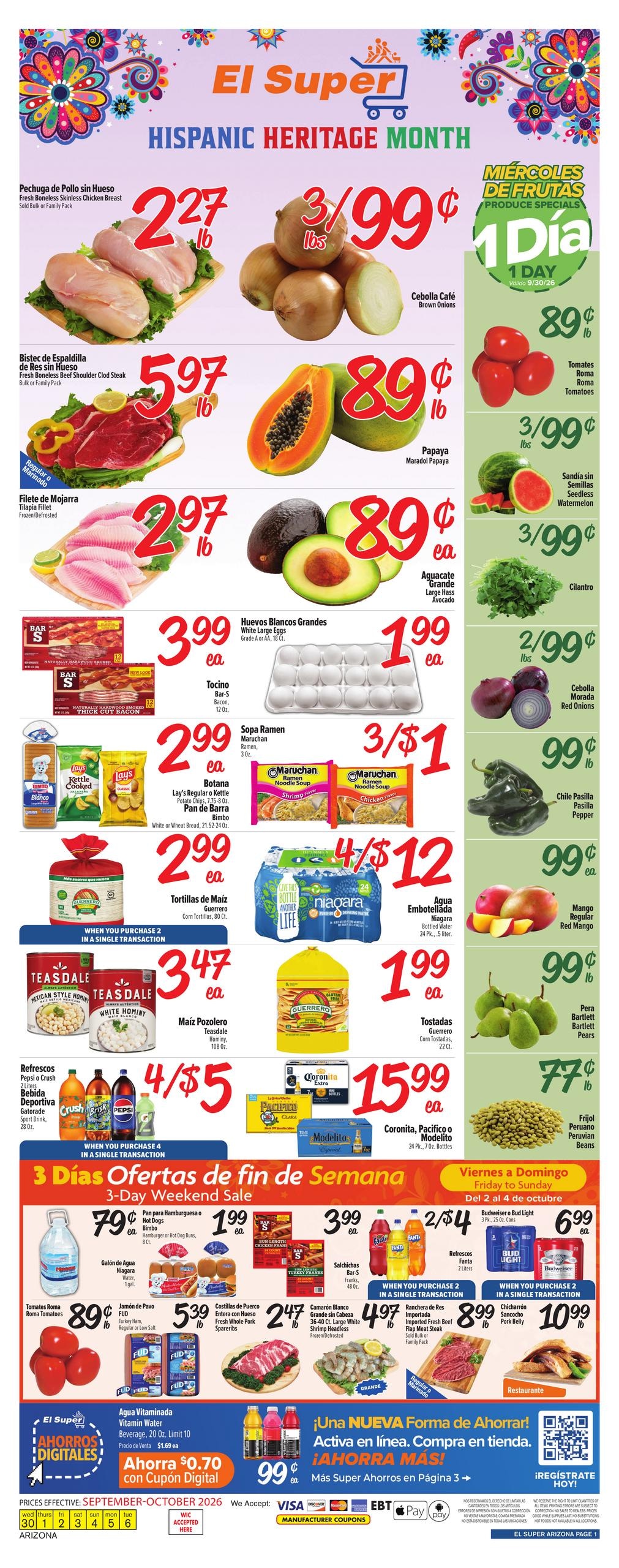 El Super weekly ad page 1