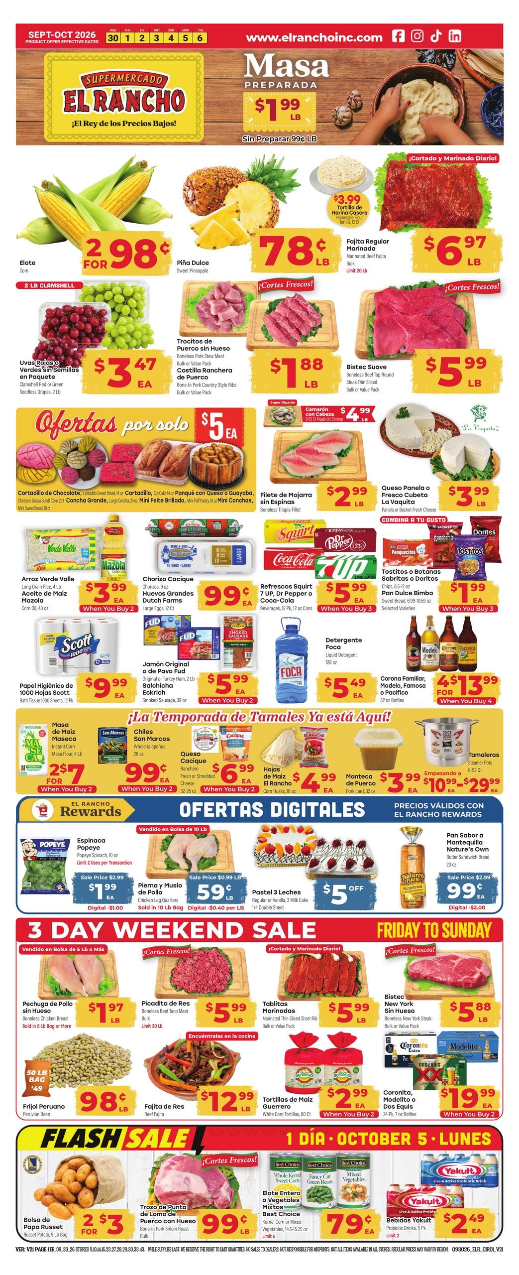 El Rancho Supermercado weekly ad page 1