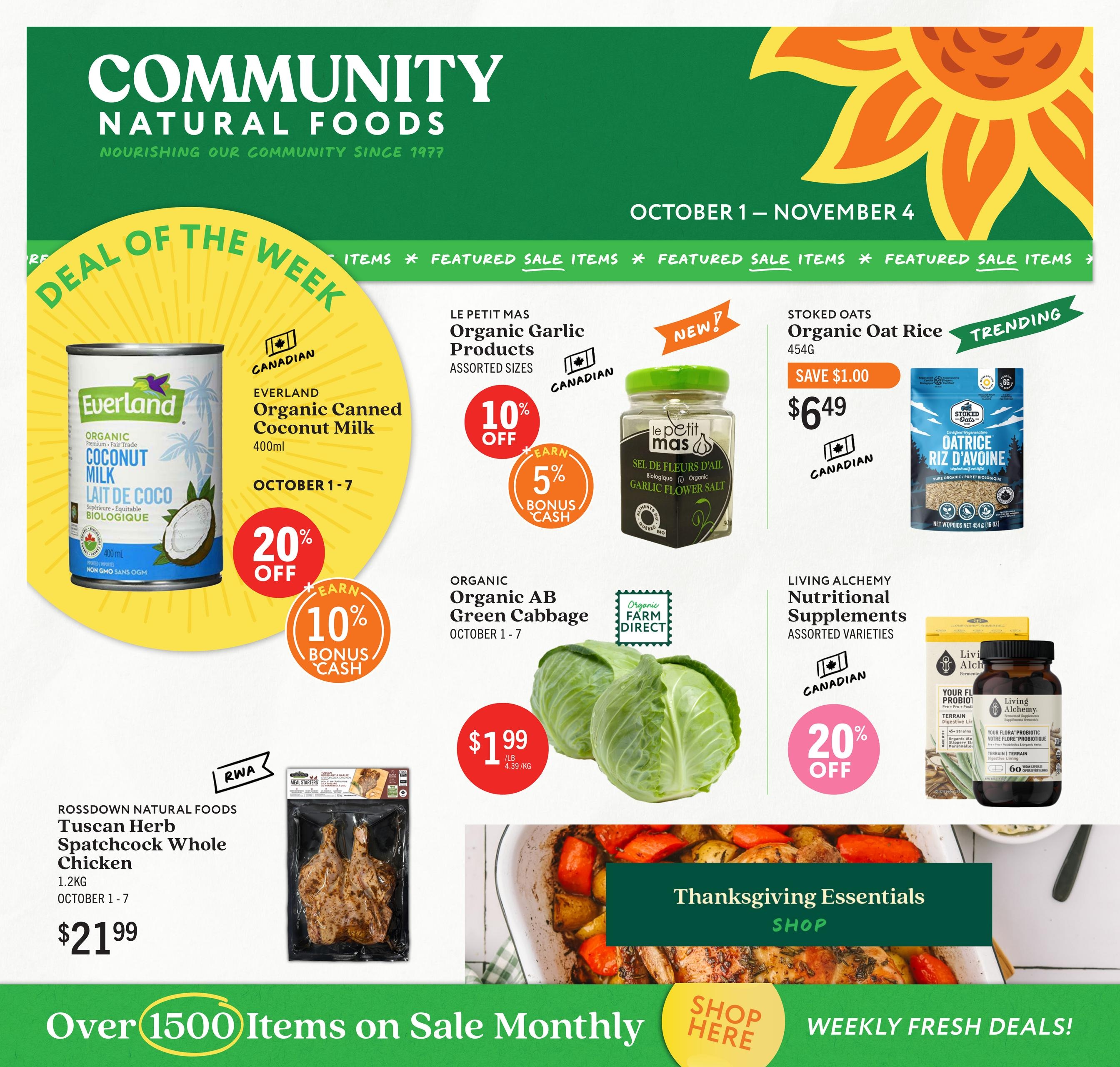 Community Natural Foods flyer page 1