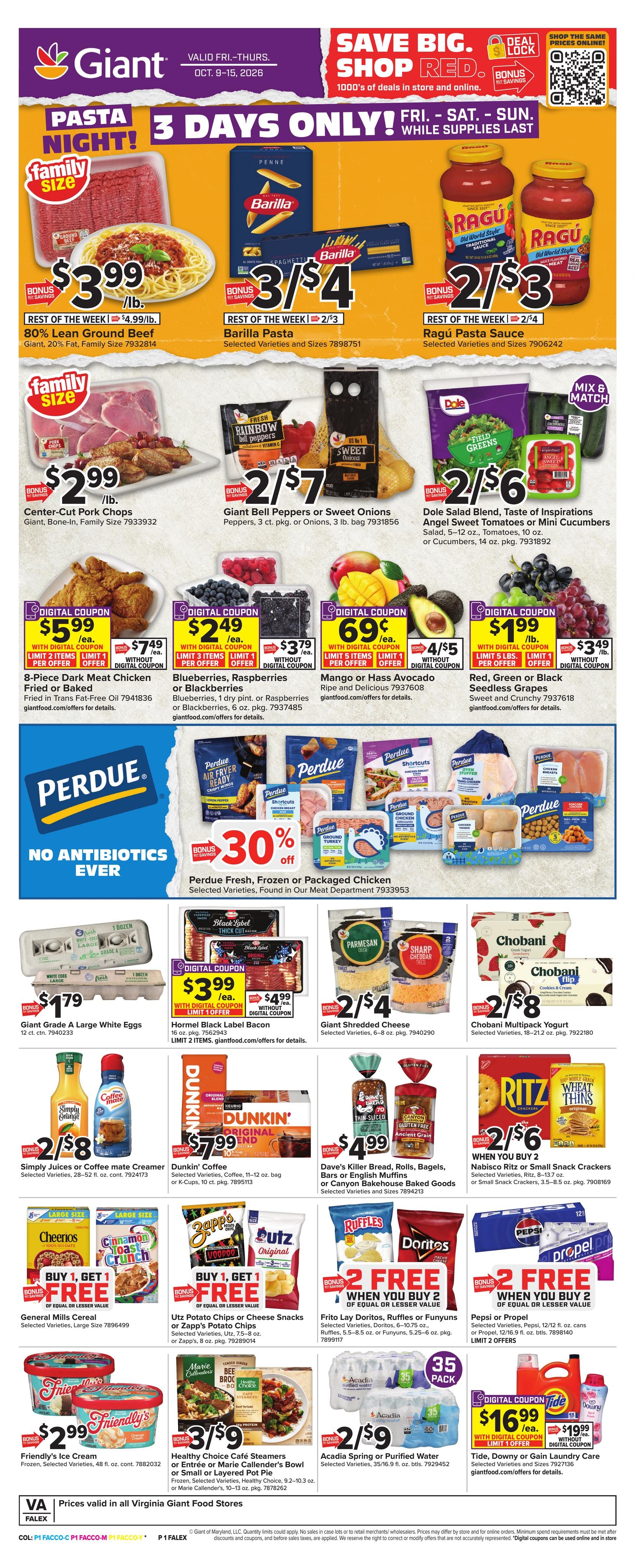Giant Food weekly ad page 1