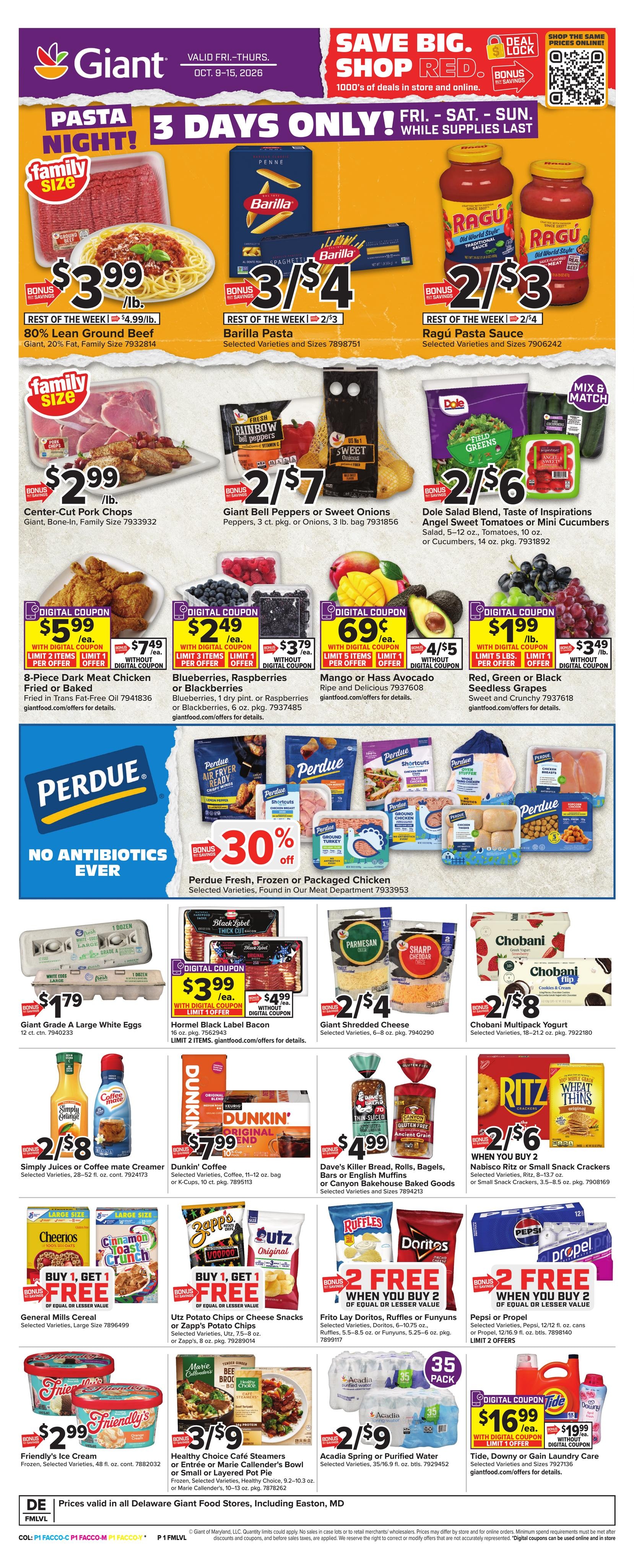 Giant Food weekly ad page 1