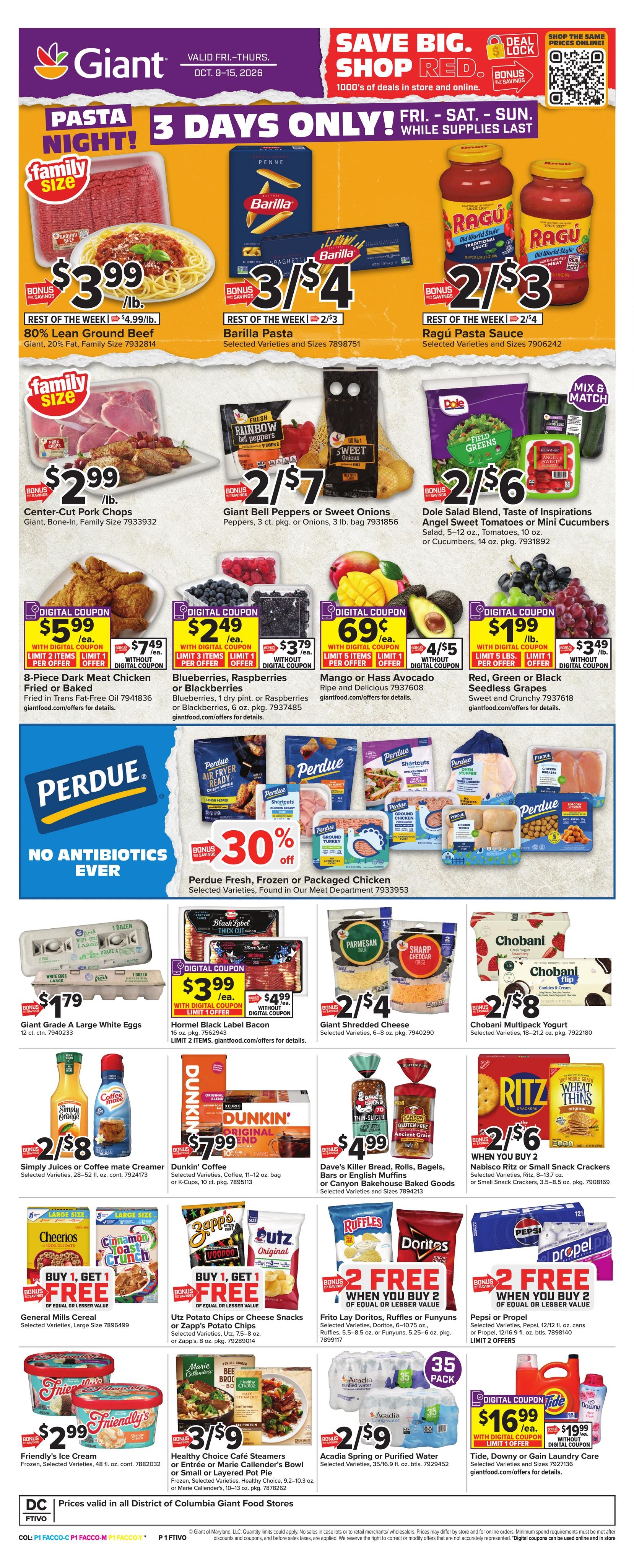 Giant Food weekly ad page 1