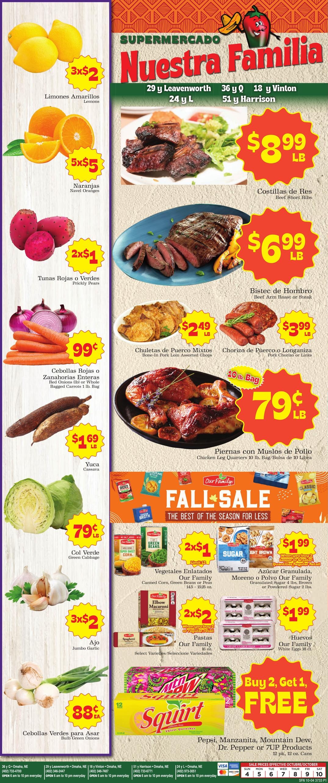 Supermercado Nuestra Familia weekly ad page 1