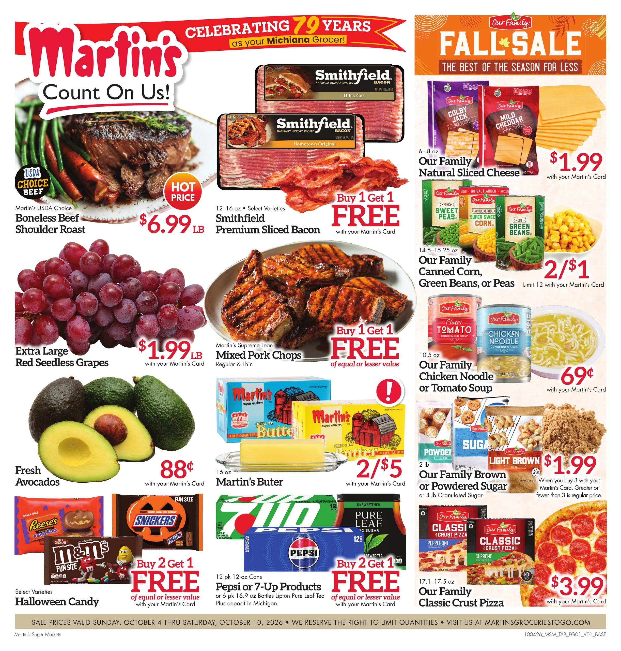 Martin's Super Markets weekly ad page 1