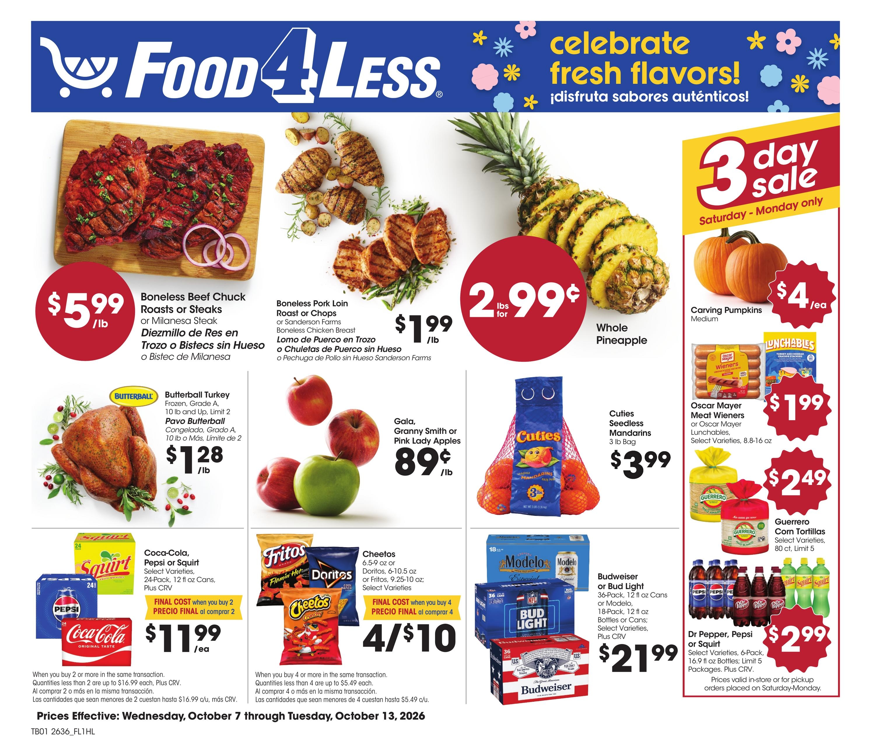 Food 4 Less weekly ad page 1