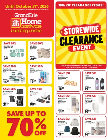 Home Hardware Storewide Clearance Event
