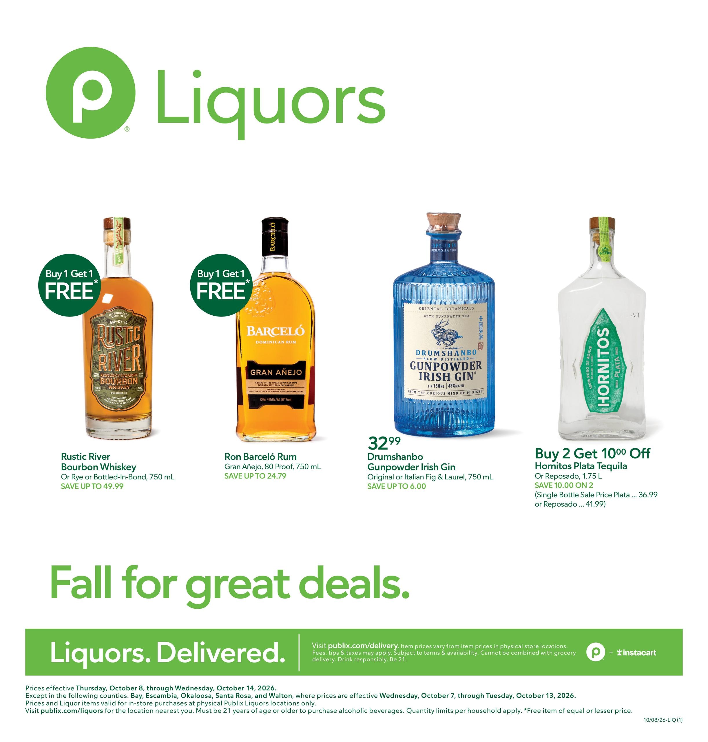 Publix Liquors weekly ad page 1