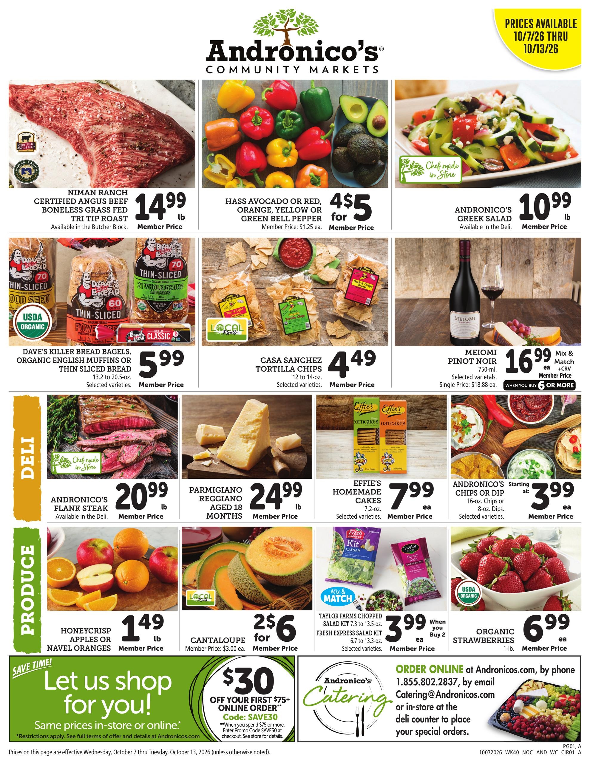 Andronico's Community Markets weekly ad page 1