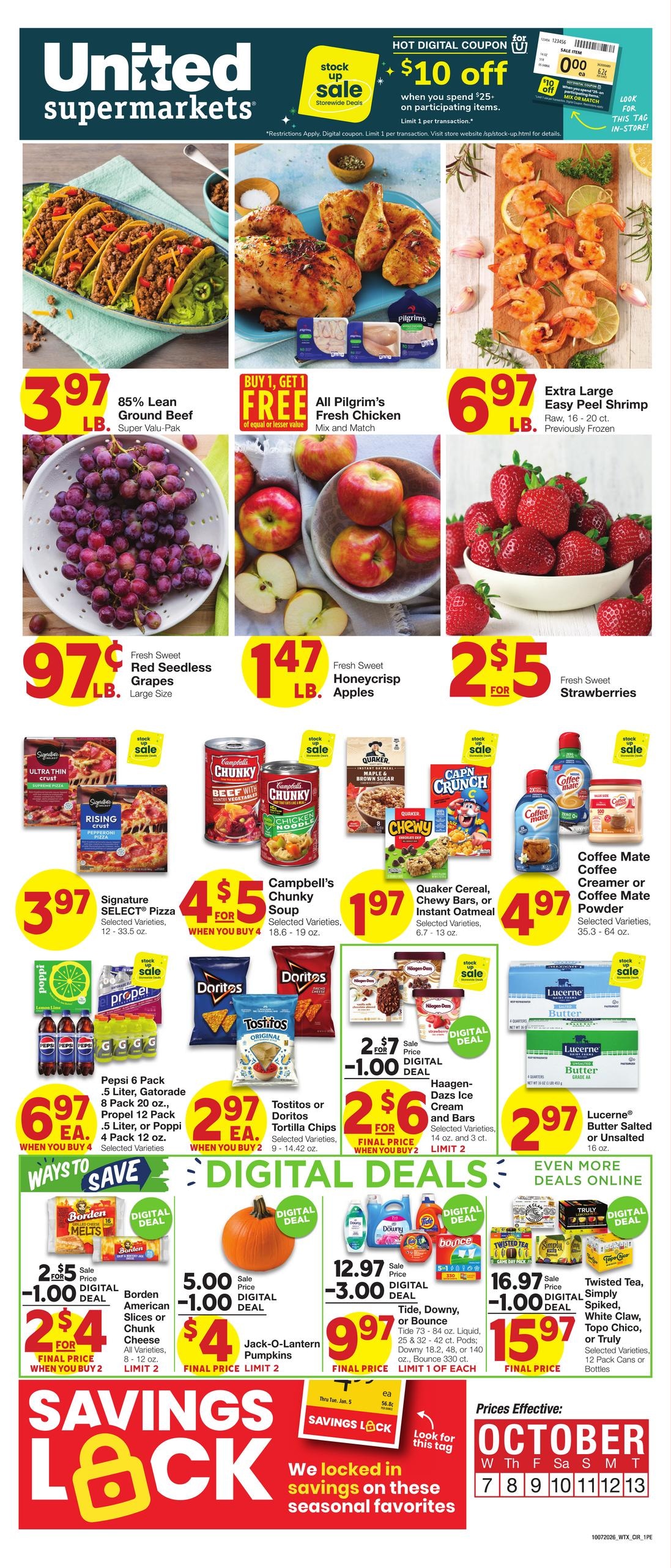 United Supermarkets weekly ad page 1