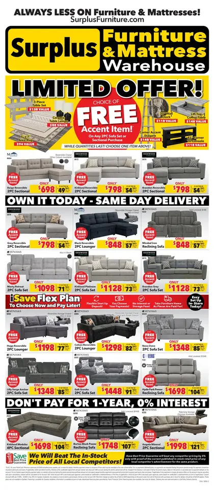 Surplus Furniture & Mattress Warehouse Limited Offer