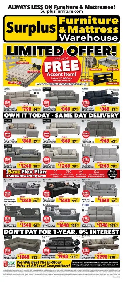 Surplus Furniture & Mattress Warehouse Limited Offer