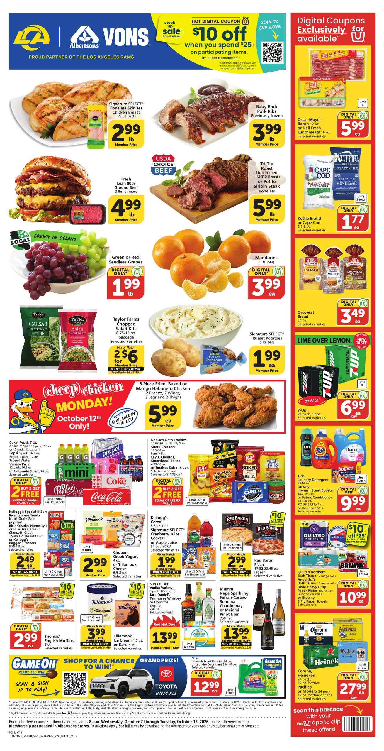 Vons weekly ad page 1