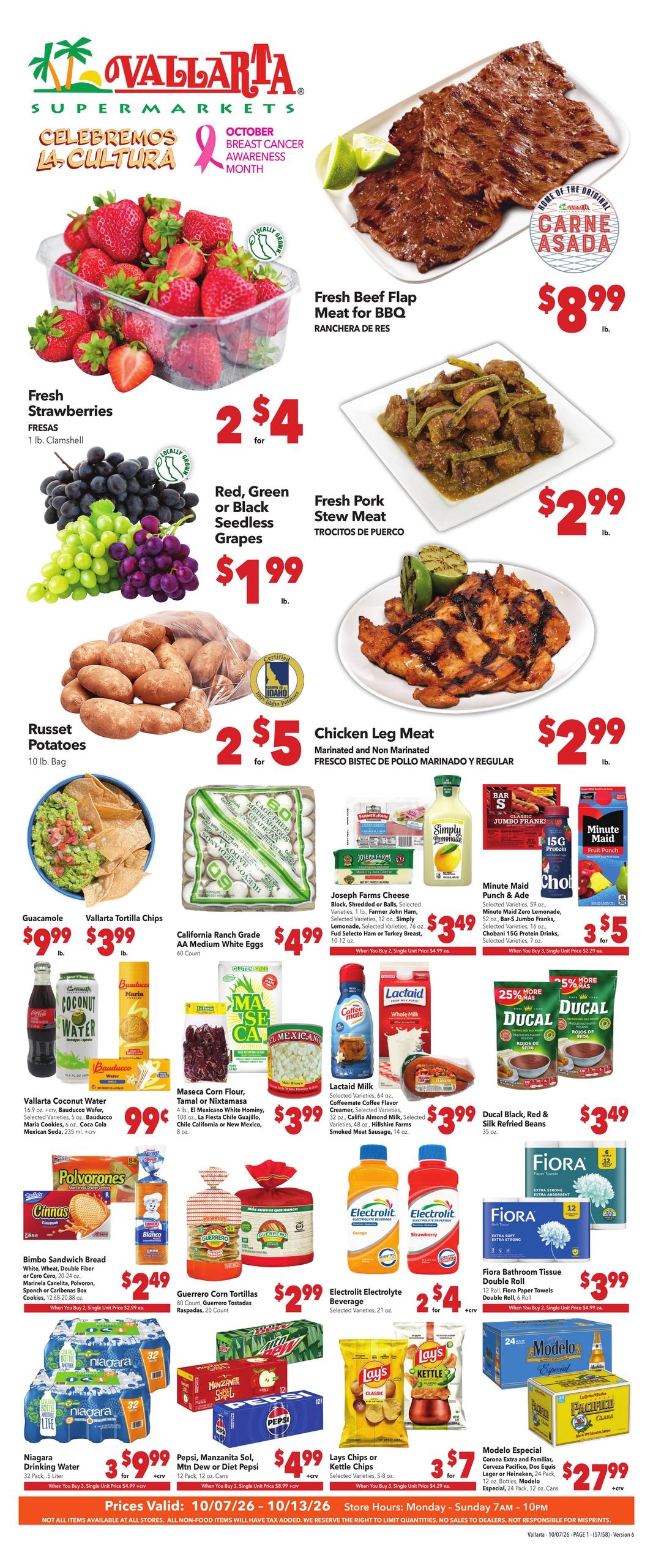 Vallarta Supermarkets weekly ad page 1