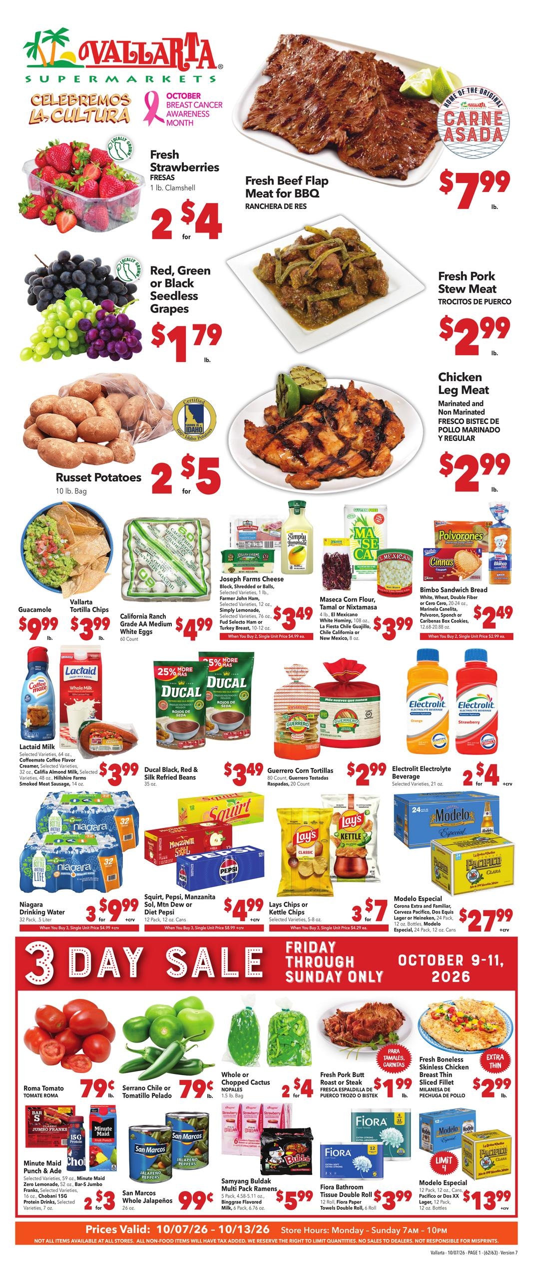 Vallarta Supermarkets weekly ad page 1