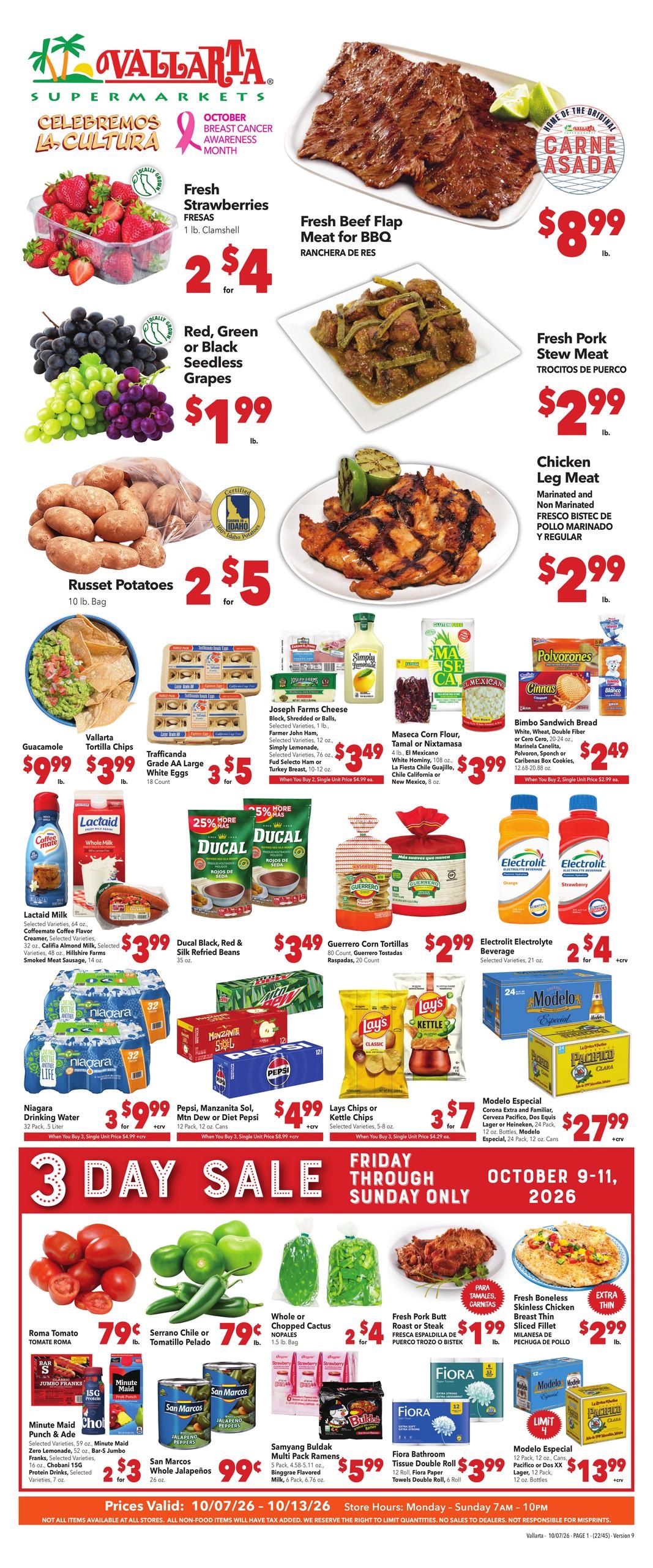 Vallarta Supermarkets weekly ad page 1