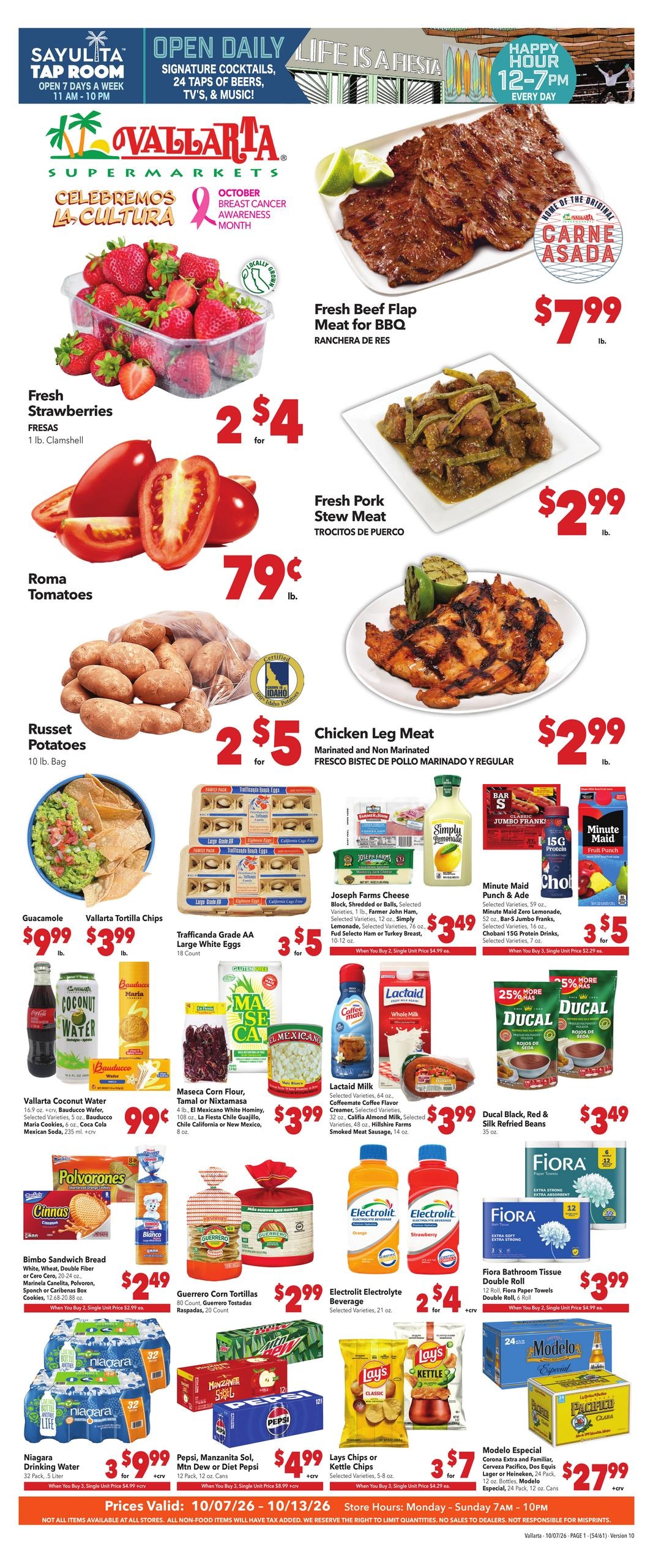 Vallarta Supermarkets weekly ad page 1