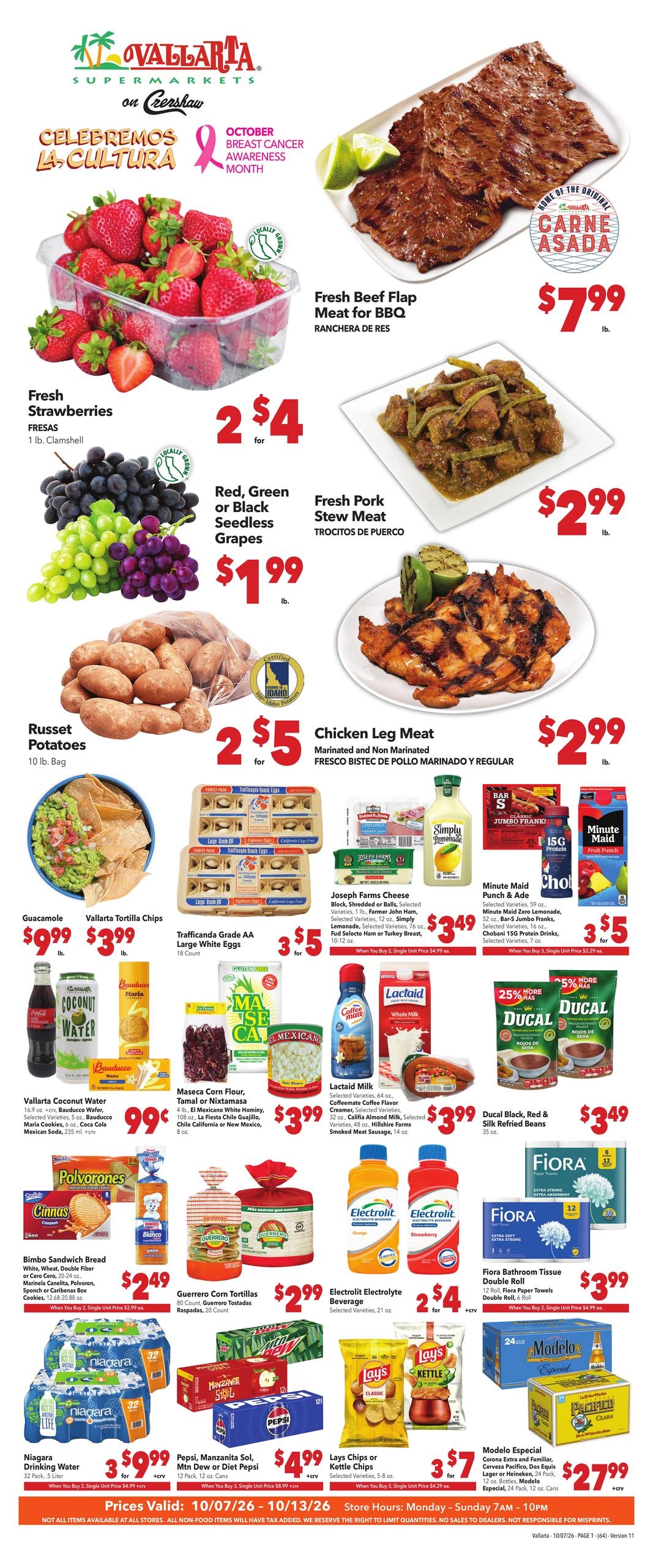 Vallarta Supermarkets weekly ad page 1