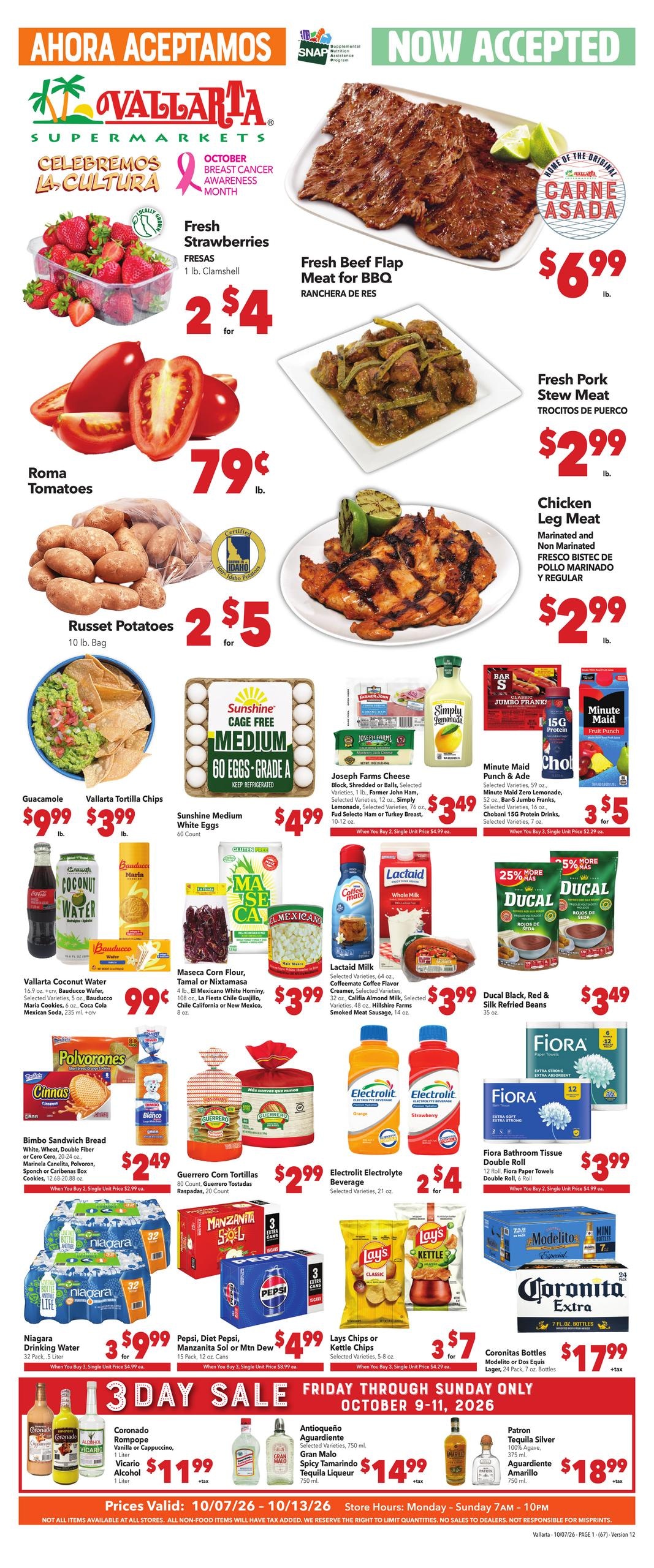 Vallarta Supermarkets weekly ad page 1