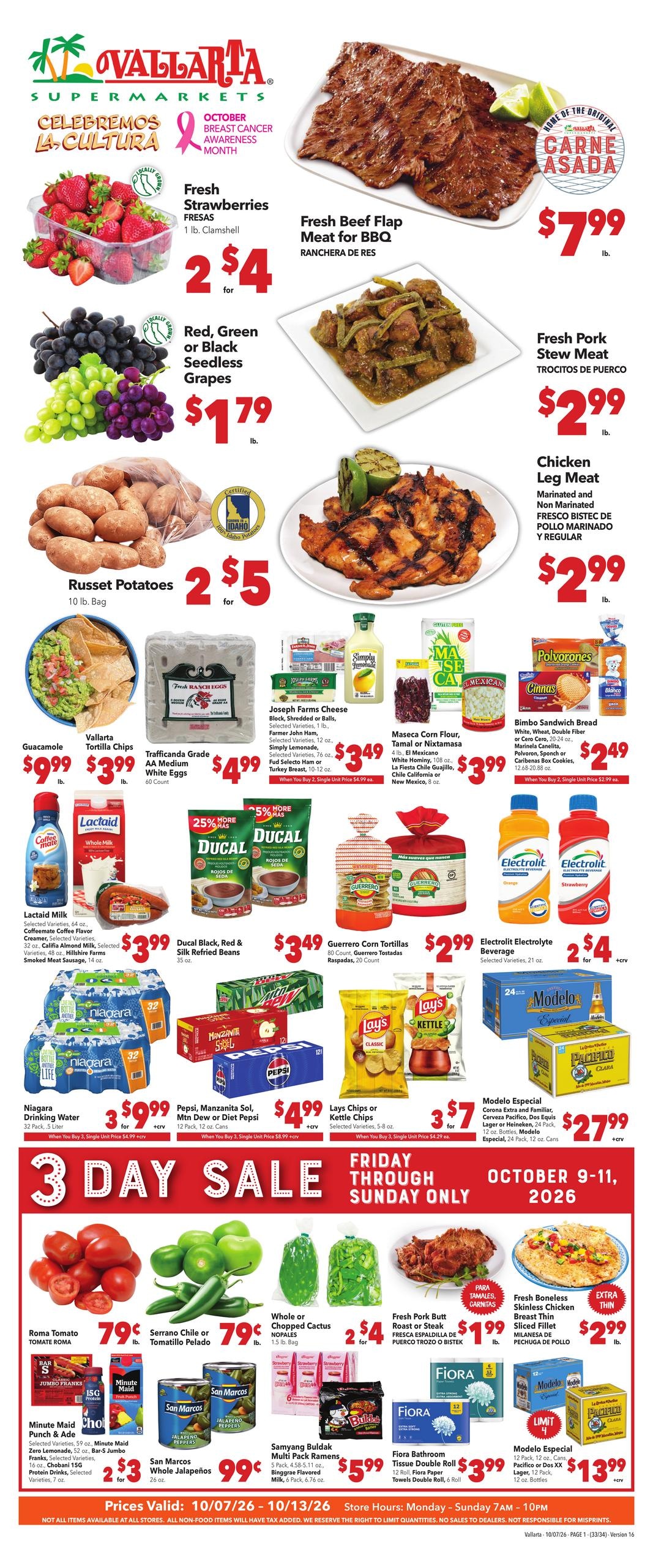 Vallarta Supermarkets weekly ad page 1