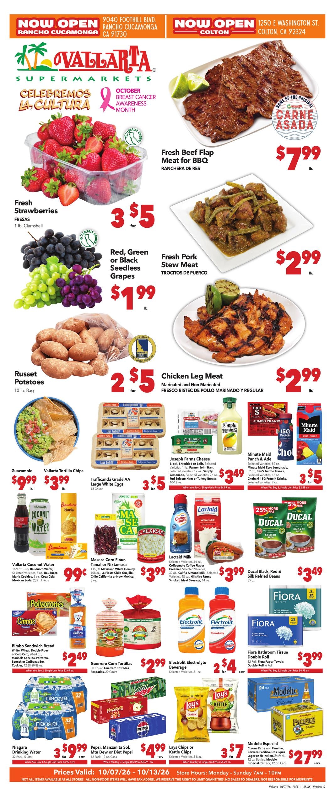 Vallarta Supermarkets weekly ad page 1